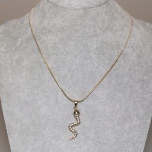 Gold Diamond Snake Necklace